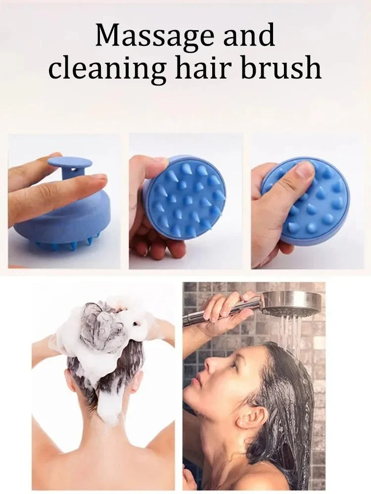 Silicone Shampoo Brush Head Scalp Massage Comb