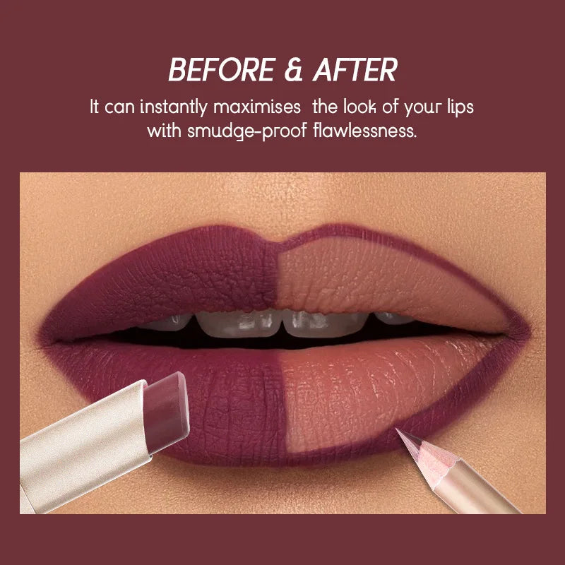 USHAS' 12 Color Lip Liner + LIPSTICK Nude lipstick