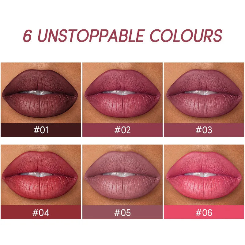 USHAS' 12 Color Lip Liner + LIPSTICK Nude lipstick