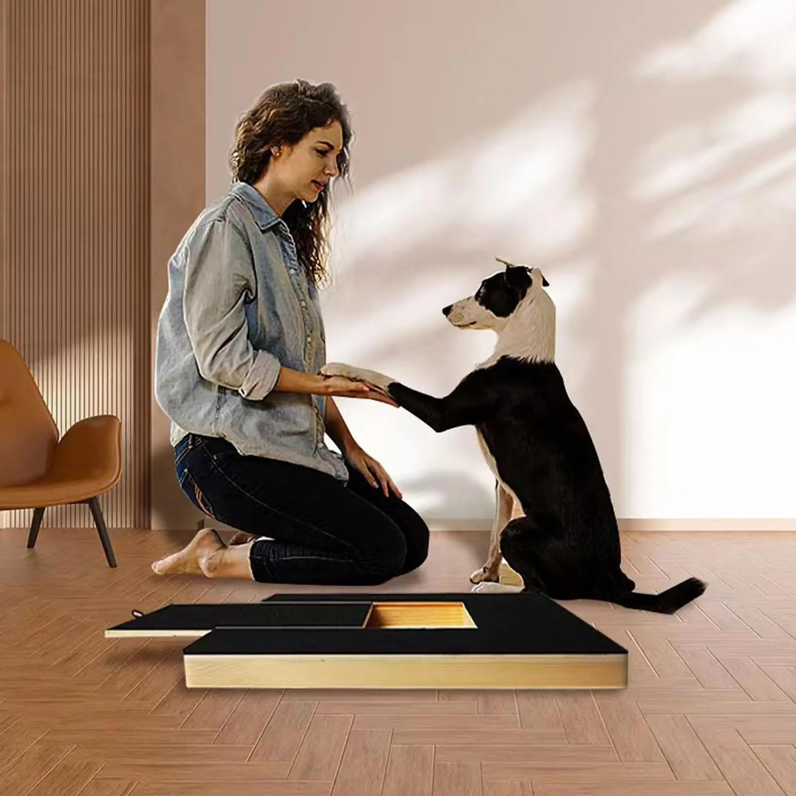 Dog Nail Scratch Board with Built-in Treat Box