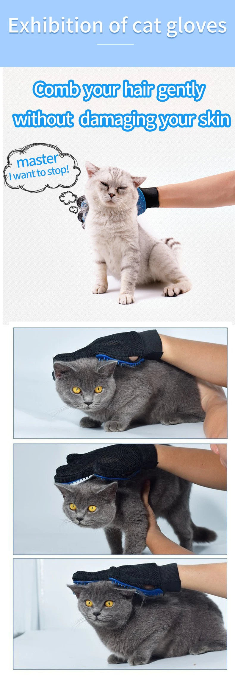 Multicolor Silicone Cat Dog Hair Removal Glove
