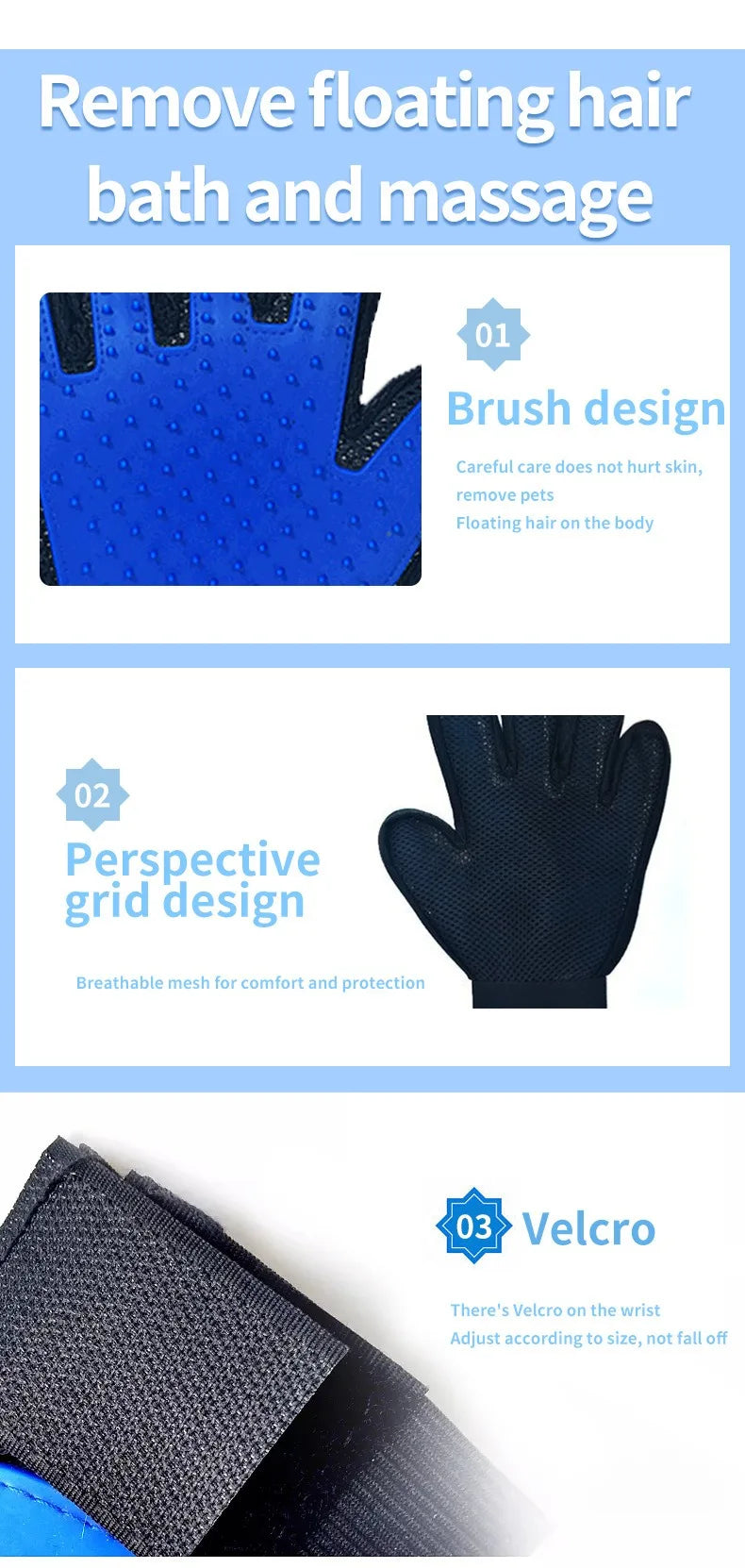 Multicolor Silicone Cat Dog Hair Removal Glove