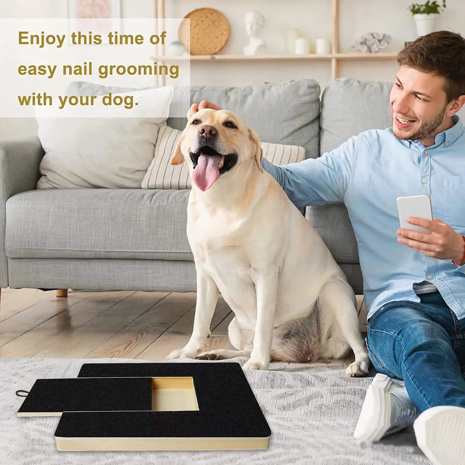 Dog Nail Scratch Board with Built-in Treat Box