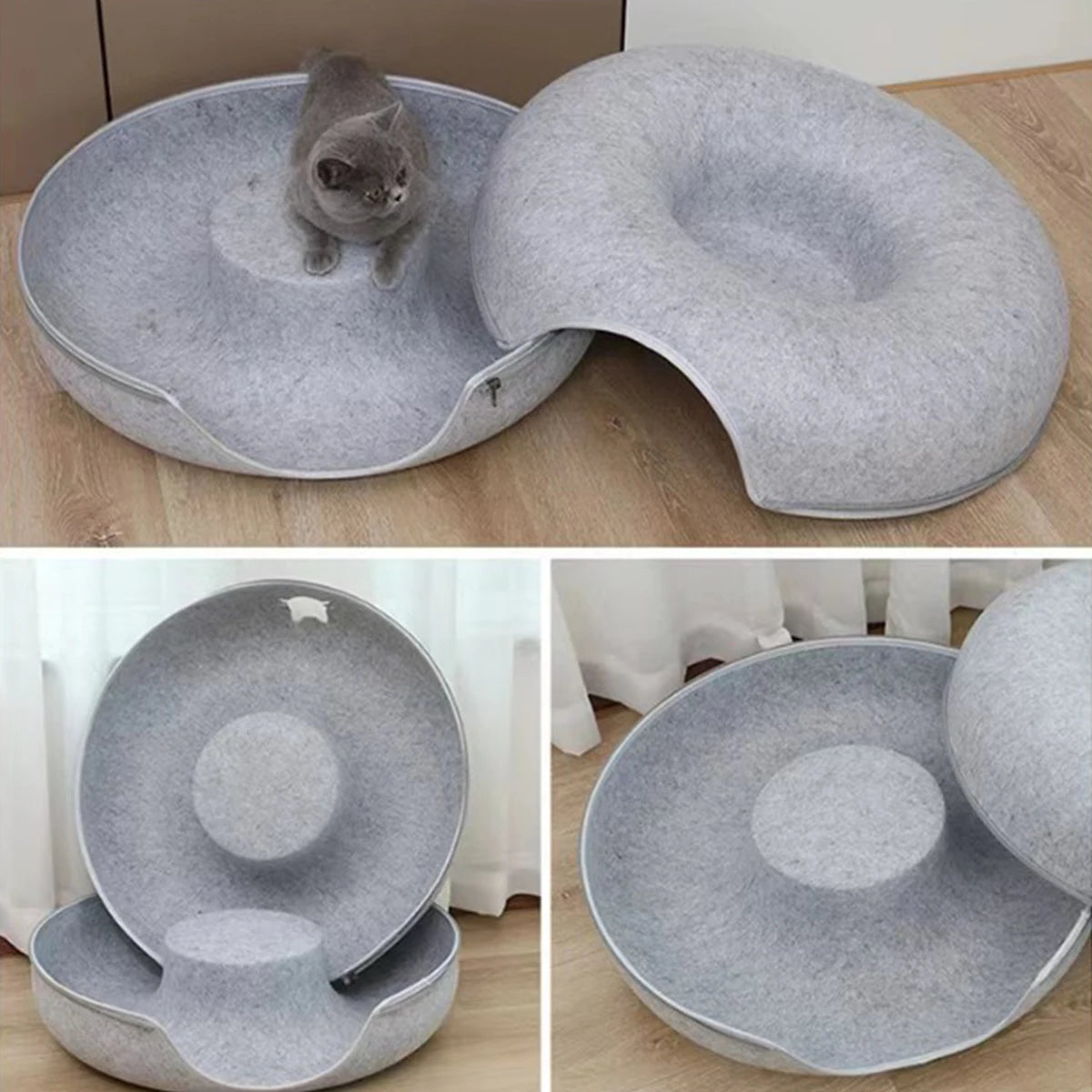Donut Cat Bed Interactive Tunnel