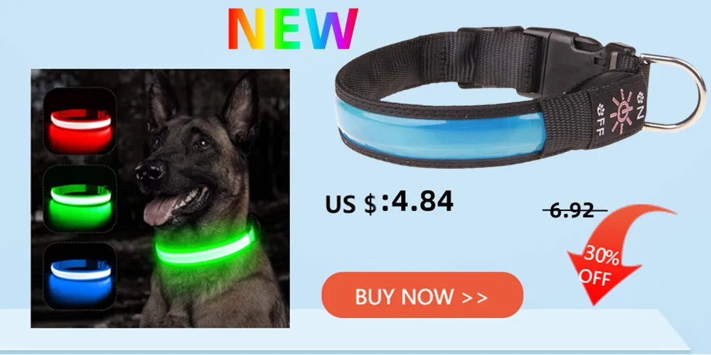 LED Glowing Dog Collar/Anti-Lost Dog Light