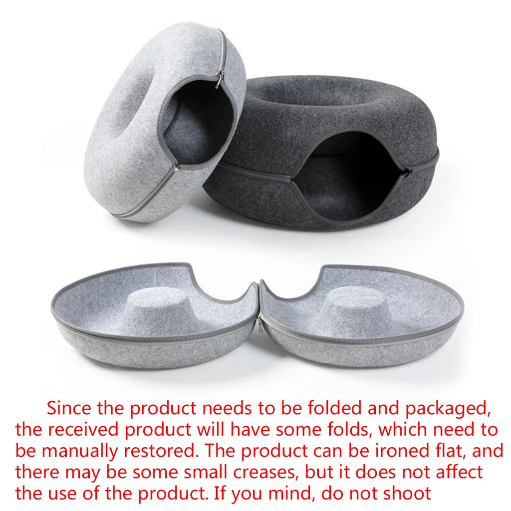 Donut Cat Bed Interactive Tunnel
