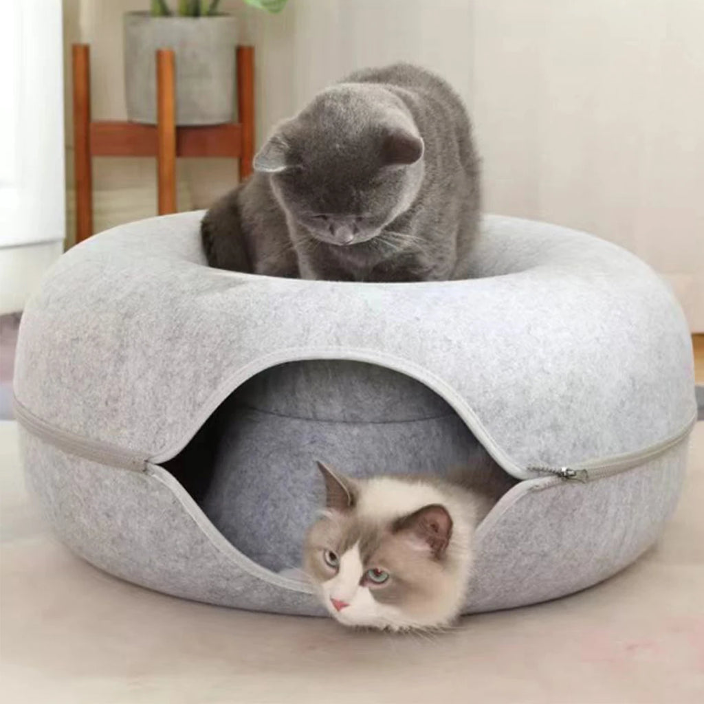 Donut Cat Bed Interactive Tunnel