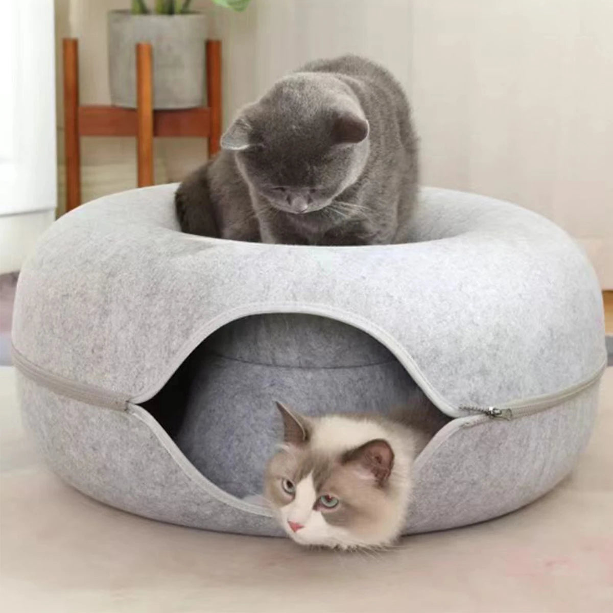 Donut Cat Bed Interactive Tunnel