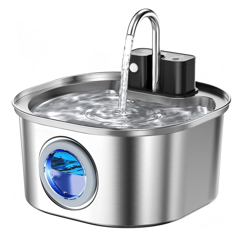 3L Stainless Steel Wireless Cat Water Fountain