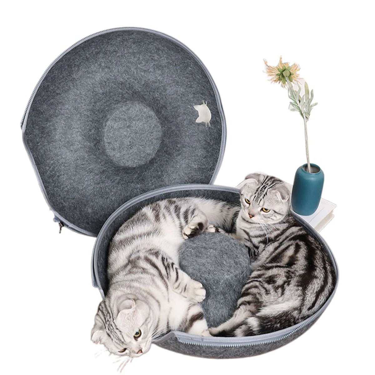 Donut Cat Bed Interactive Tunnel