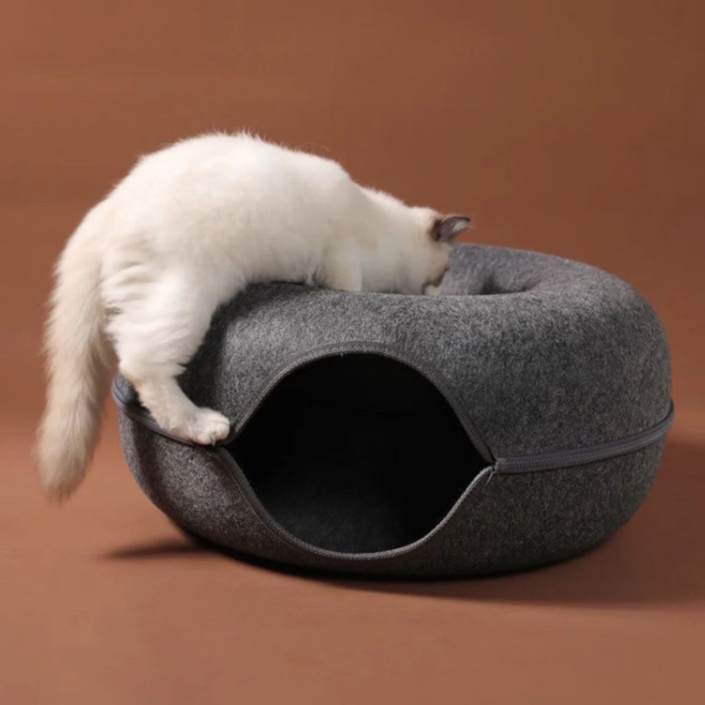 Donut Cat Bed Interactive Tunnel