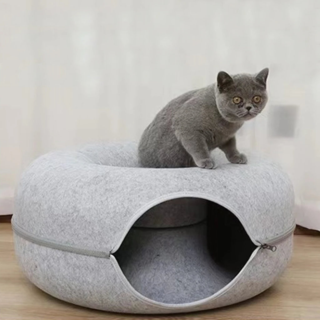 Donut Cat Bed Interactive Tunnel