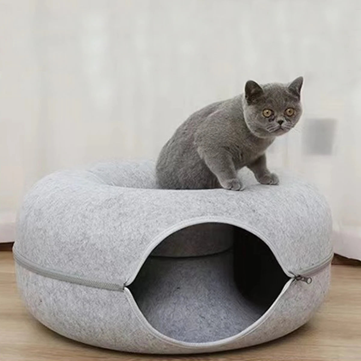 Donut Cat Bed Interactive Tunnel