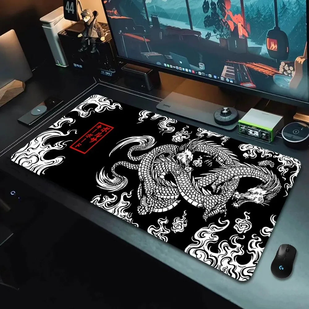 Japanese Themed Dragon Gaming Mousepad Speed Desk