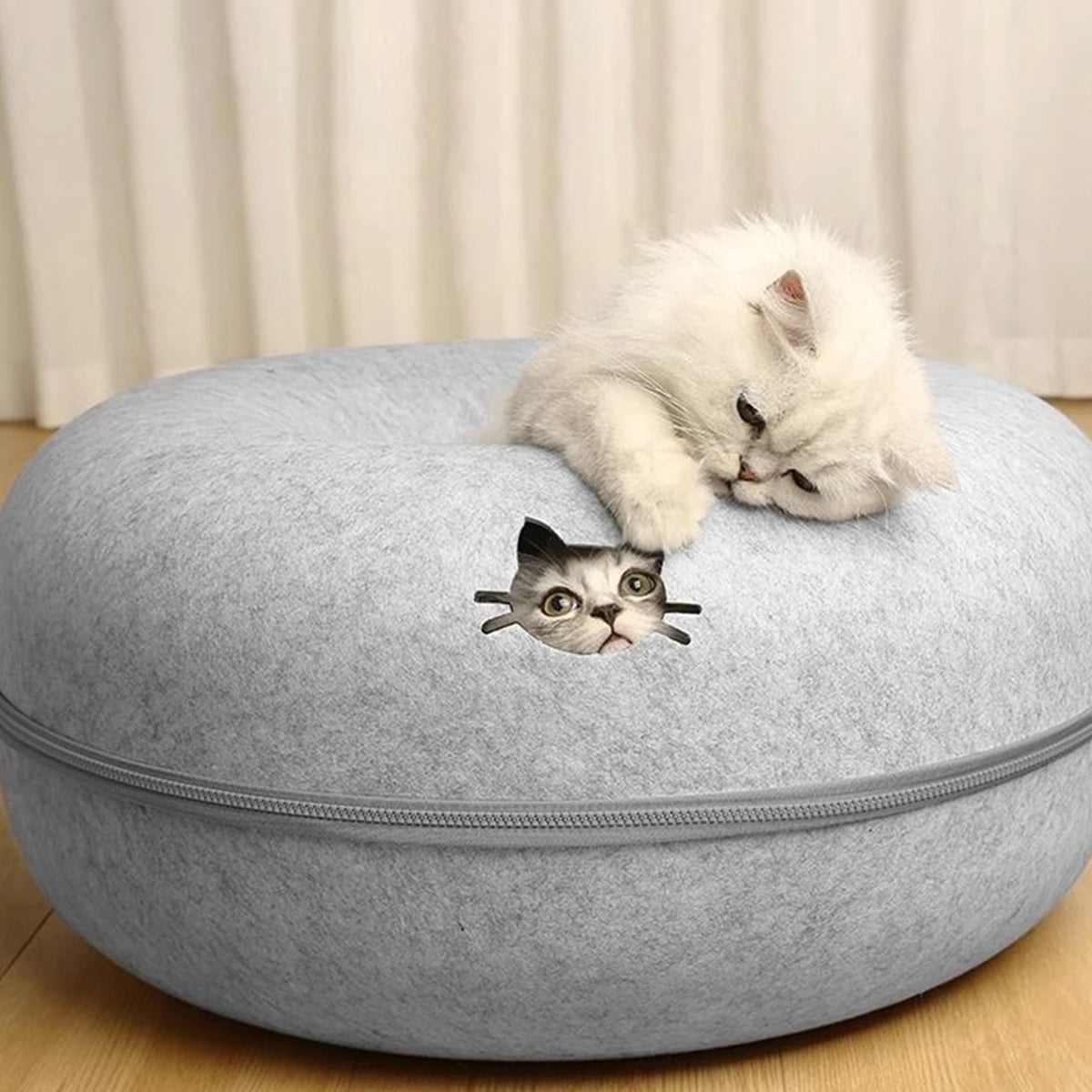 Donut Cat Bed Interactive Tunnel