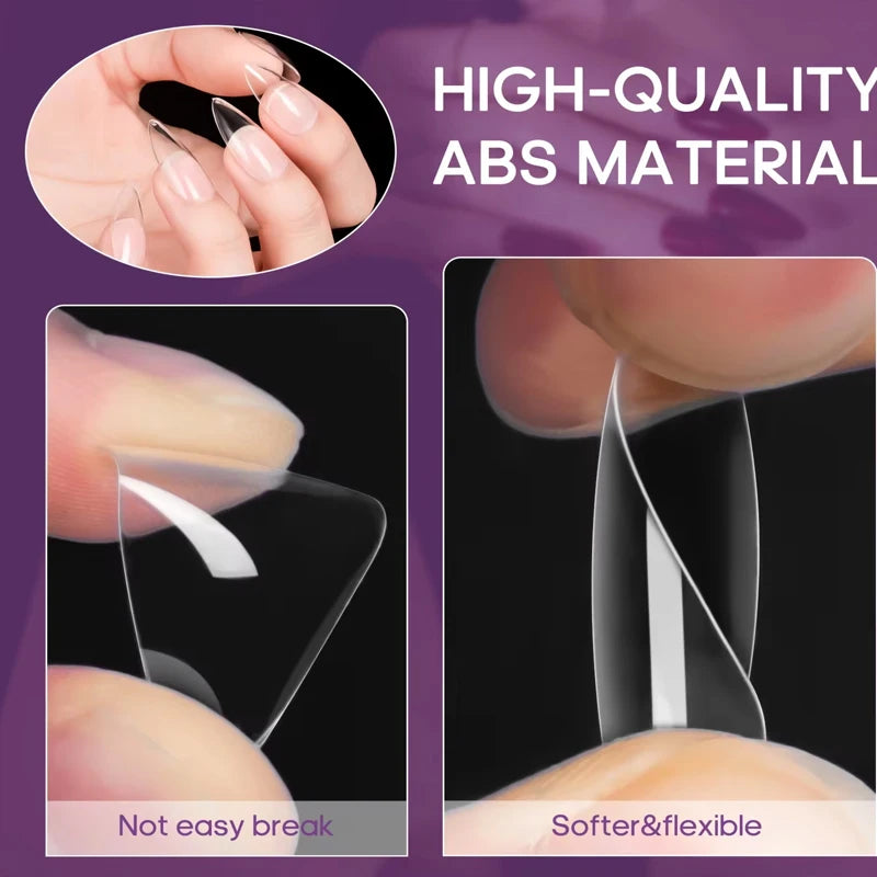 Almond False Nail Tips Clear Matt Soft
