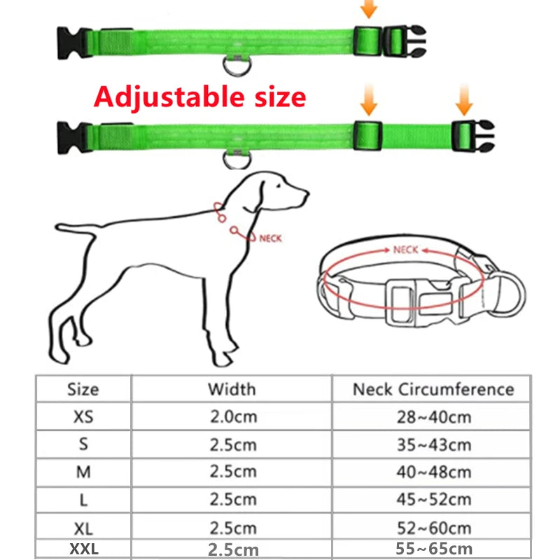 LED Glowing Dog Collar/Anti-Lost Dog Light