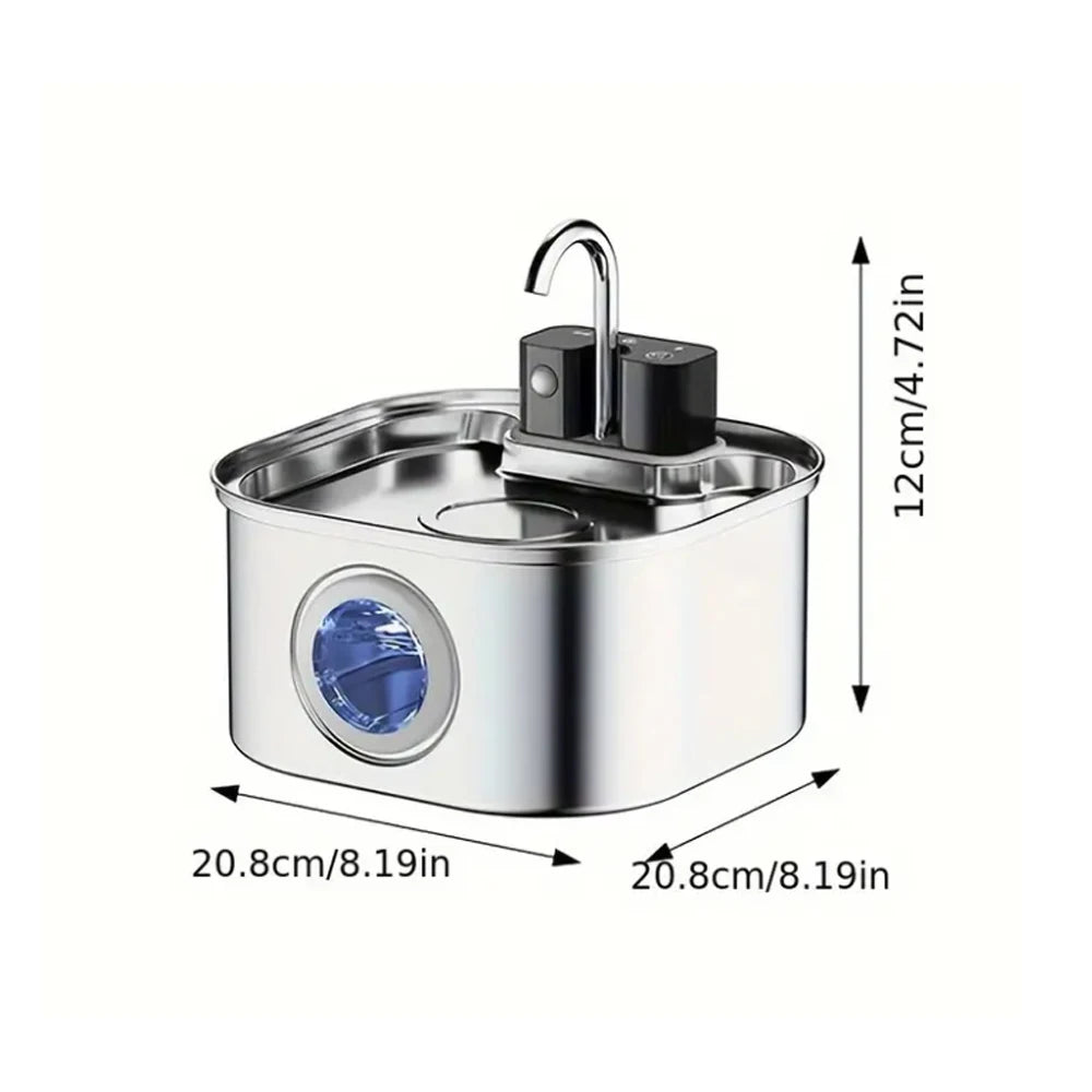 3L Stainless Steel Wireless Cat Water Fountain