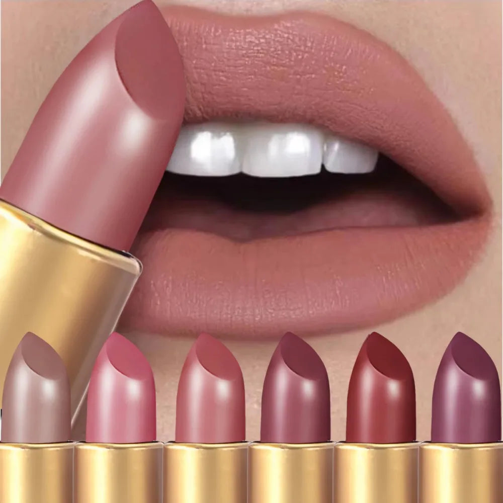 6-Color Matte Lipstick Set Long-Lasting Velvet Finish